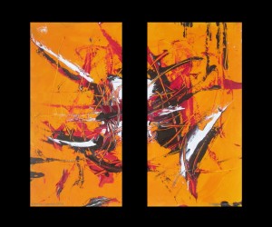 Fragments sur fond orange  (diptyque ) - 2018